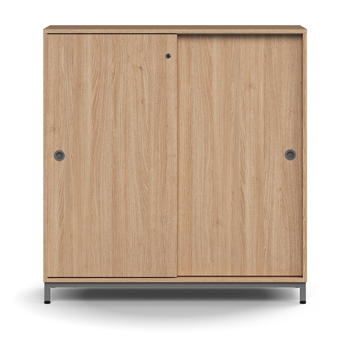 Lockable sliding door QBUS, 2 shelves, leg frame, handles