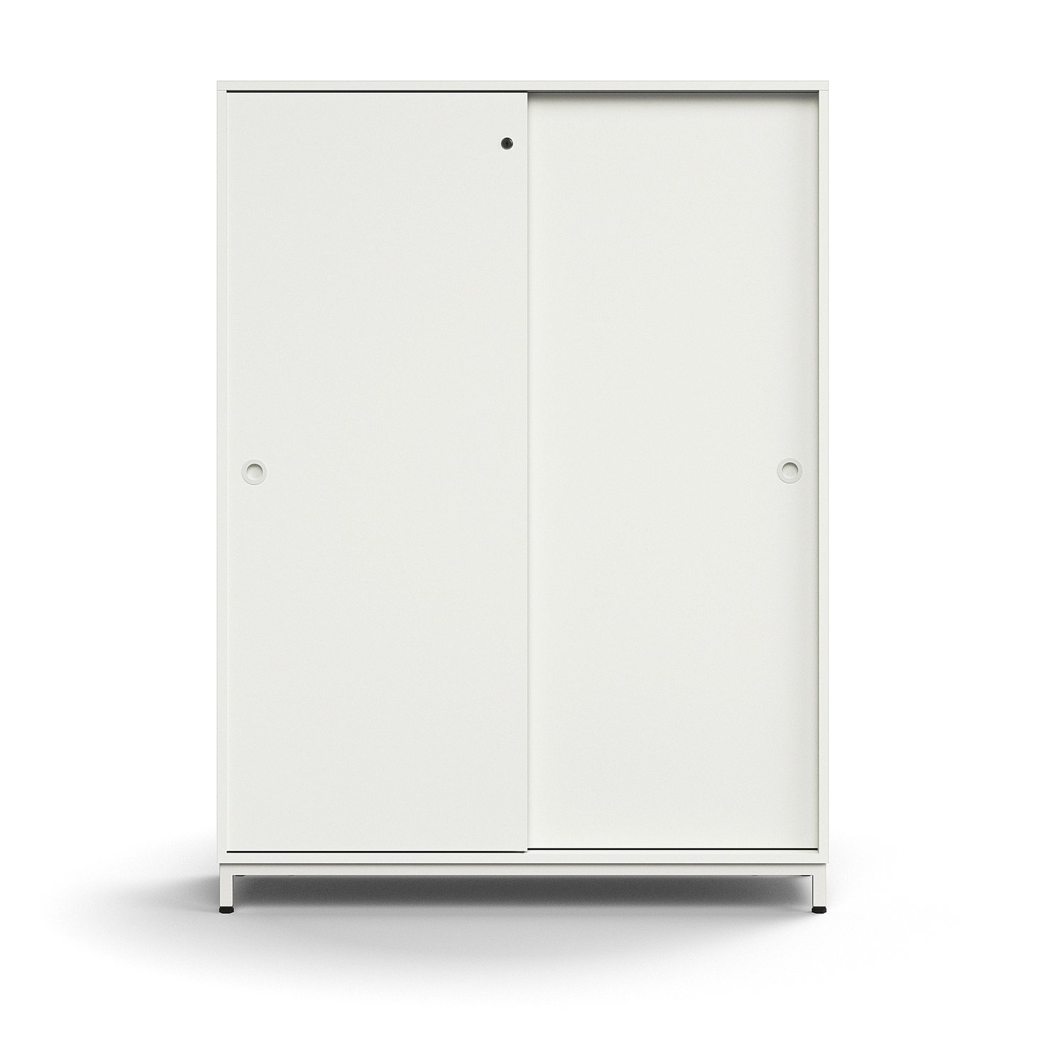 Lockable sliding door QBUS, 3 shelves, leg frame, handles