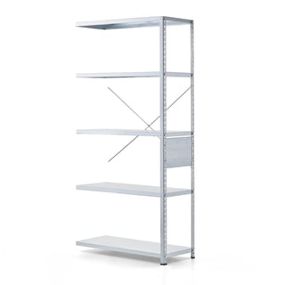 Shelving FIRST, add-on unit, 1960x1005x400 mm, galvanised