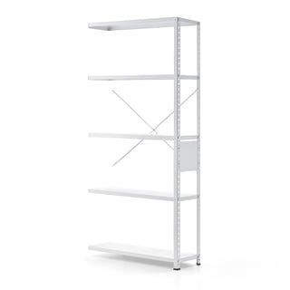 Shelving FIRST, add-on unit, 1960x1005x300 mm, white