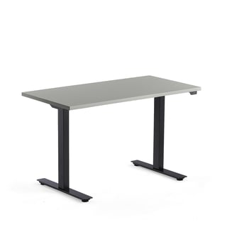 Podesivi stol MODULUS, 1200x600 mm, crno postolje, svijetlo sivi