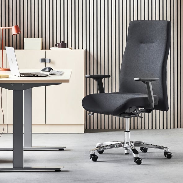 Office chair BRADFORD, black fabric AJ Products