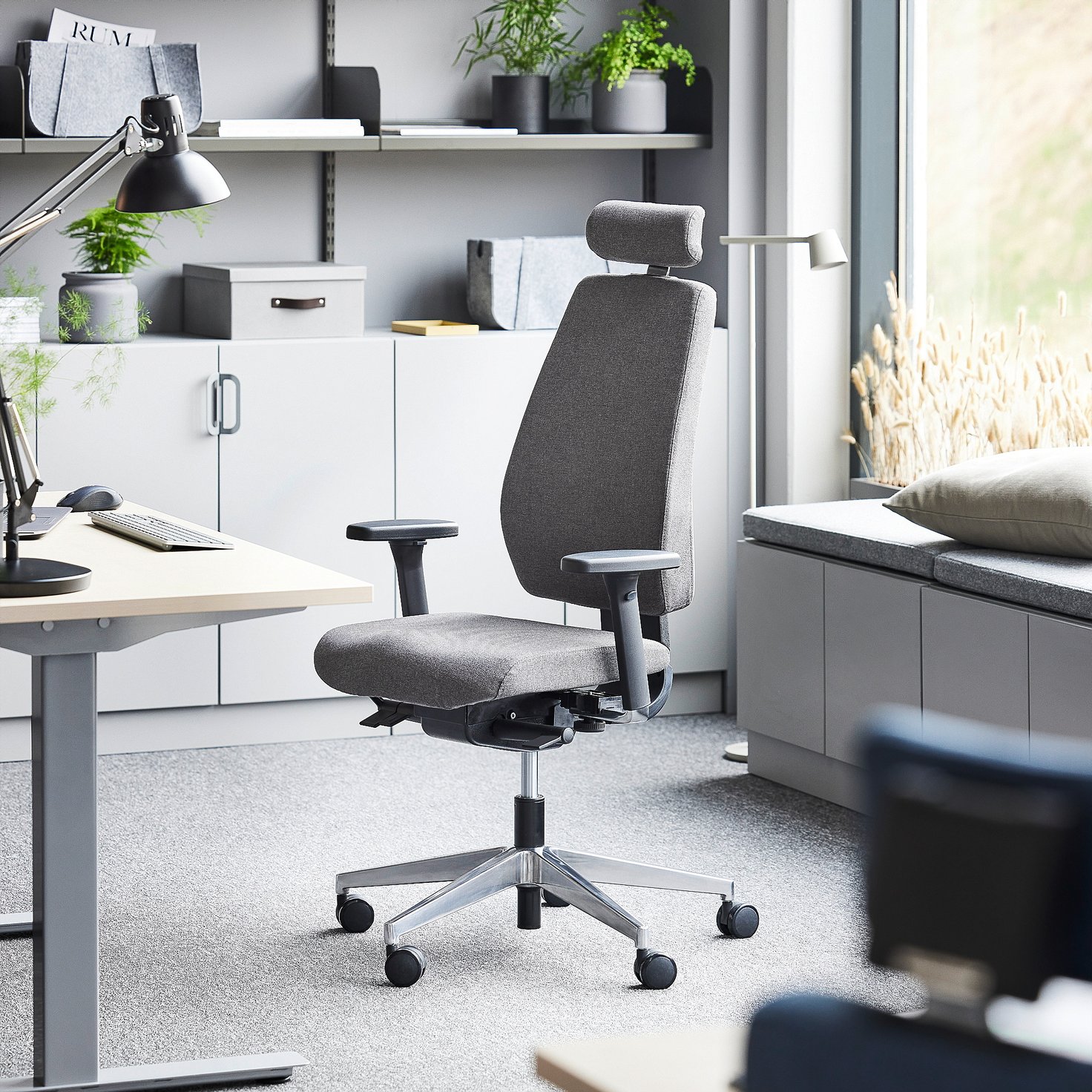 Office chair WATFORD, dark grey fabric AJ Products