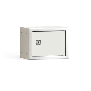 Verdiskap CUBE, H150 B200 D150 mm, grå med hvit dør