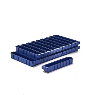Plastový box DETAIL, 500x94x80 mm, modrý, bal. 20 ks