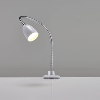 Galda lampa LEPUS, LED, skavas kronšteins, balta