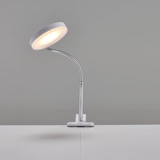 Työpöytävalaisin CETUS, LED, pöytään kiinnitettävä, valkoinen