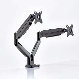 Monitor arm, double, gas spring, black