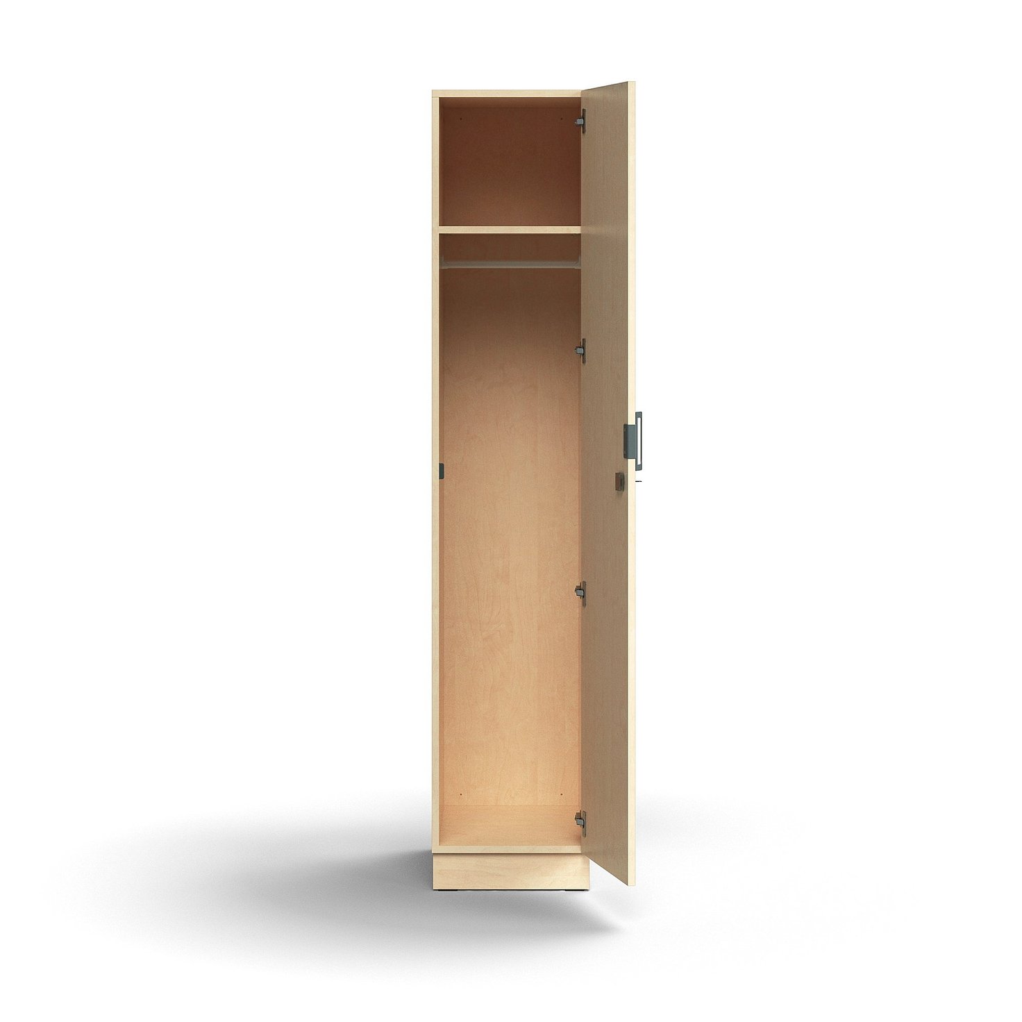 Lockable wardrobe QBUS, with clothes rail, base frame, 2020x400x570 mm ...