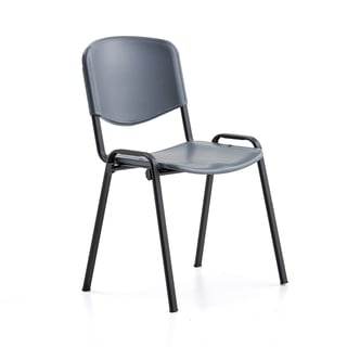 Chair NELSON, plastic seat, black, dark grey