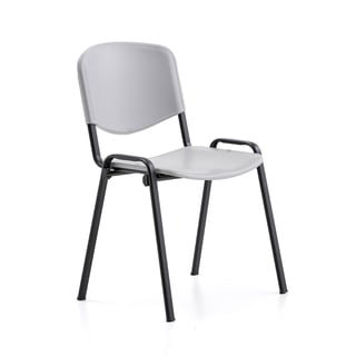 Chair NELSON, plastic seat, black, light grey