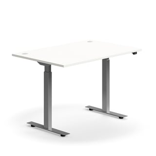 Podesivi stol FLEXUS, ravni, 1200x800 mm, sivi okvir, bijeli