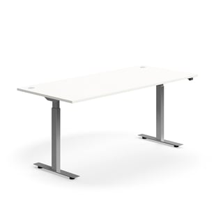 Reguliuojamo aukščio stalas FLEXUS, tiesus, 1800x800 mm, pilkos kojos, baltas