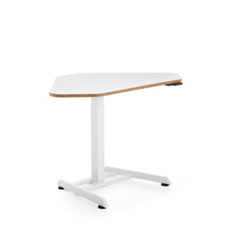 Hörnskrivbord NOVUS, höj- och sänkbart, 1200x750 mm, vit