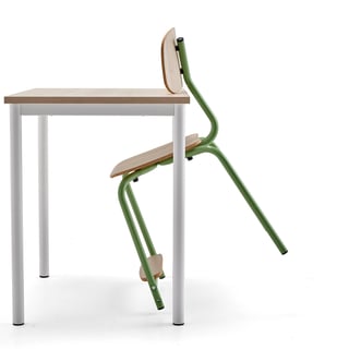 Krzesło szkolne YNGVE, 4 nogi, srebrny, brzoza, 520 mm
