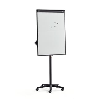 Mobile flip chart stand DAISY, with locking castors. black