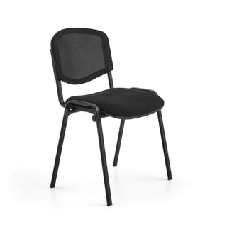 Kėdė NELSON, tinkliuko atlošas, juodas audinys, juoda
