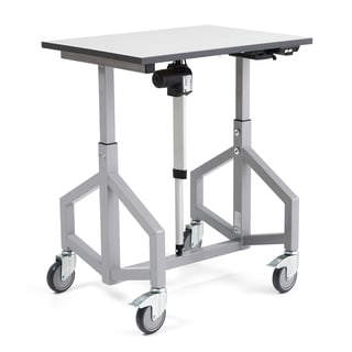 Electric table trolley, 800x600x24 mm, grey laminate