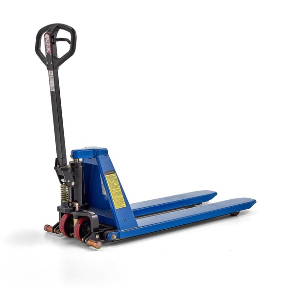High lift pallet truck ACTIVE, 1500 kg load, L 1150 mm, blue AJ Products