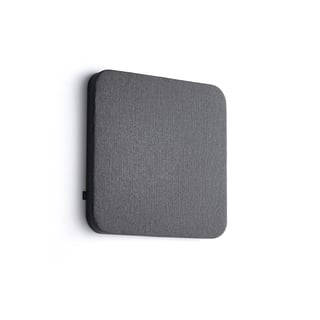 Acoustic panel POLY, rounded corners, 600x600x56 mm, wall mounted, dark grey