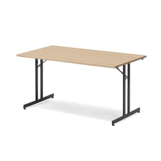 Fällbart bord EMILY, 1600x800 mm, eklaminat, svart