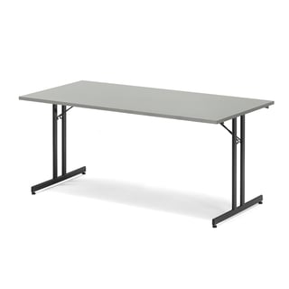 Fällbart bord EMILY, 1600x800 mm, grå, svart