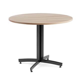 Table SANNA, Ø1200mm, oak, black