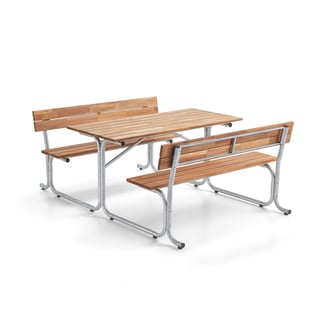 Table with bench PARK, 1500 mm, brown
