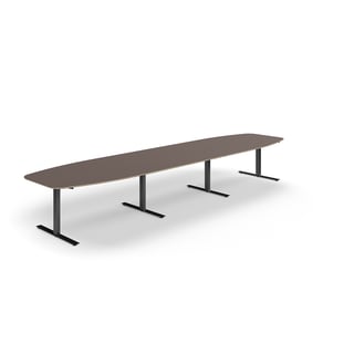 Conference table AUDREY, 4800x1200 mm, black frame, grey brown