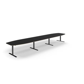 Konferensbord AUDREY, T-stativ, 5600x1200 mm, svart/mörkgrå