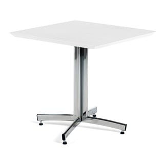 Stôl SANNA, 700x700x720 mm, chróm/biela