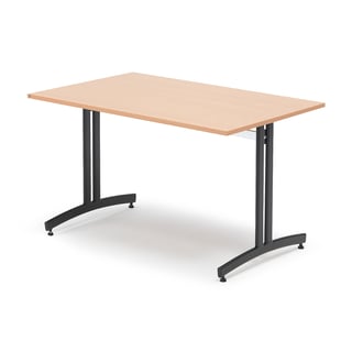 Canteen table SANNA, 1200x800x720 mm, black/beech