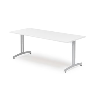 Canteen table SANNA, 1800x800x720 mm, silver/white