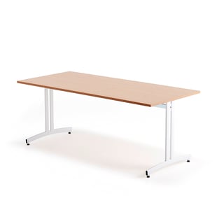Canteen table SANNA, 1800x800x720 mm, white/beech