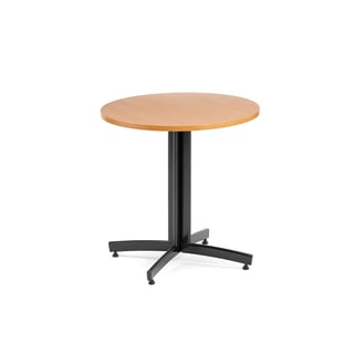 Round canteen table SANNA, Ø700x720 mm, black/beech
