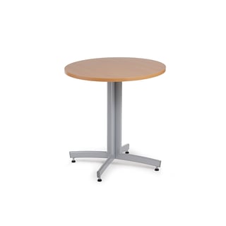 Round canteen table SANNA, Ø700x720 mm, silver/beech