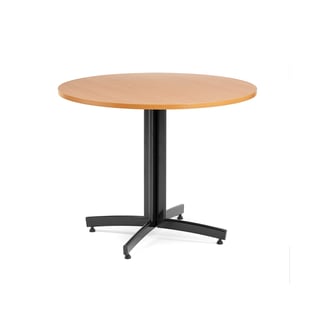 Apvalus valgomojo stalas SANNA, Ø900x720 mm, juodas/bukas