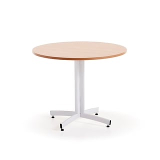 Okrúhly stôl SANNA, Ø900x720 mm, biela/buk