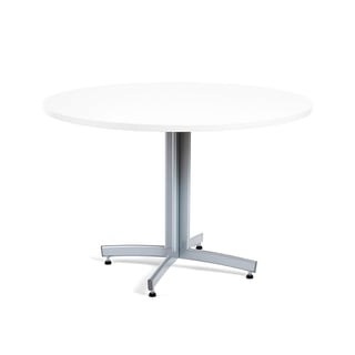 Round canteen table SANNA, Ø1100x720 mm, silver/white