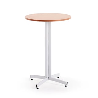 Barový stôl SANNA, Ø700x1050 mm, biela/buk