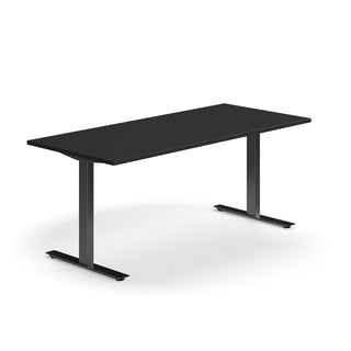 Schreibtisch QBUS, 1800x800 mm, T-Fuß-Gestell, schwarz/schwarz