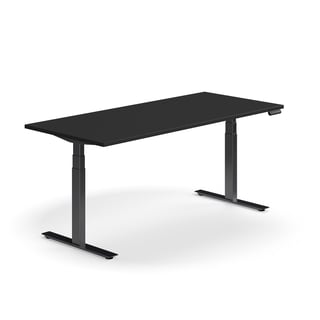 Schreibtisch QBUS, höhenverstellbar, 1800x800 mm, schwarz/schwarz