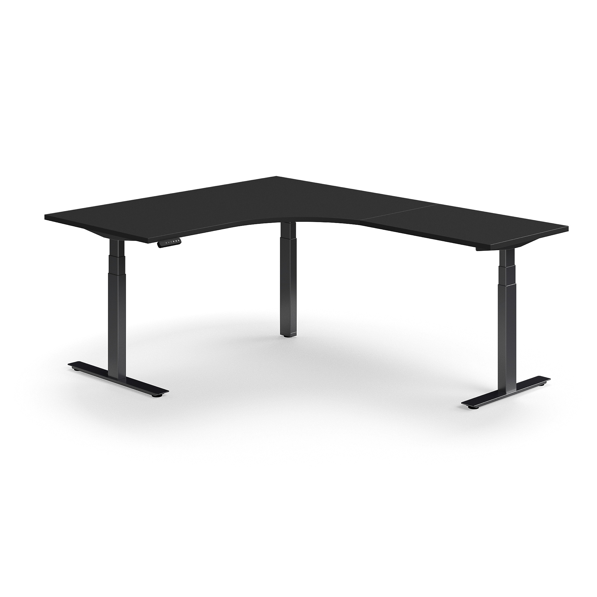 Large black deals l shaped desk