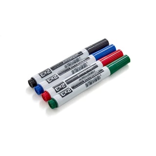 Coloured whiteboard markers, assorted, 4-pack