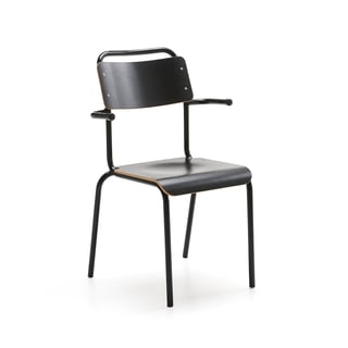 Chair BENSON, with armrests, black