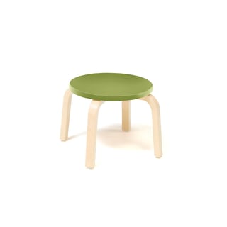 Wooden stool NEMO, H 300 mm, birch, green