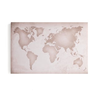 Panel akustyczny IMAGE, mapa świata, 1200x800 mm, beżowy