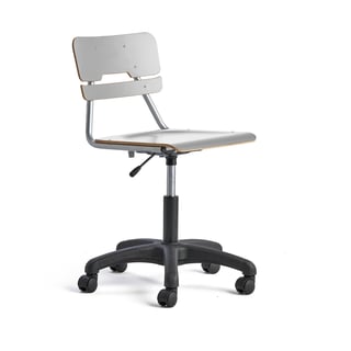 Židle LEGERE, výškově nastavitelná, široký sedák, s kolečky, V 430-550 mm, šedá