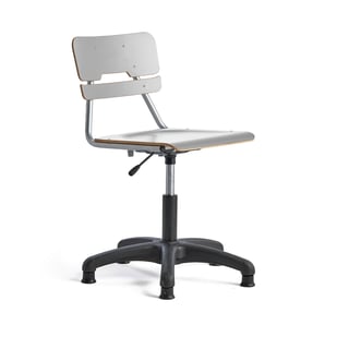 Stuhl LEGERE höhenverstellbar, große Sitzfläche, mit Gleitfüßen, H 400-520 mm, grau