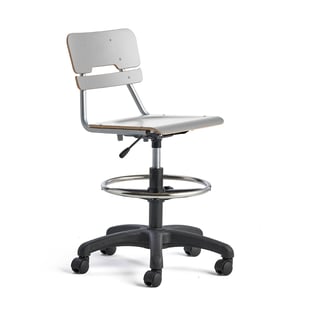 Židle LEGERE, výškově nastavitelná, malý sedák, s kolečky, V 530-720 mm, šedá